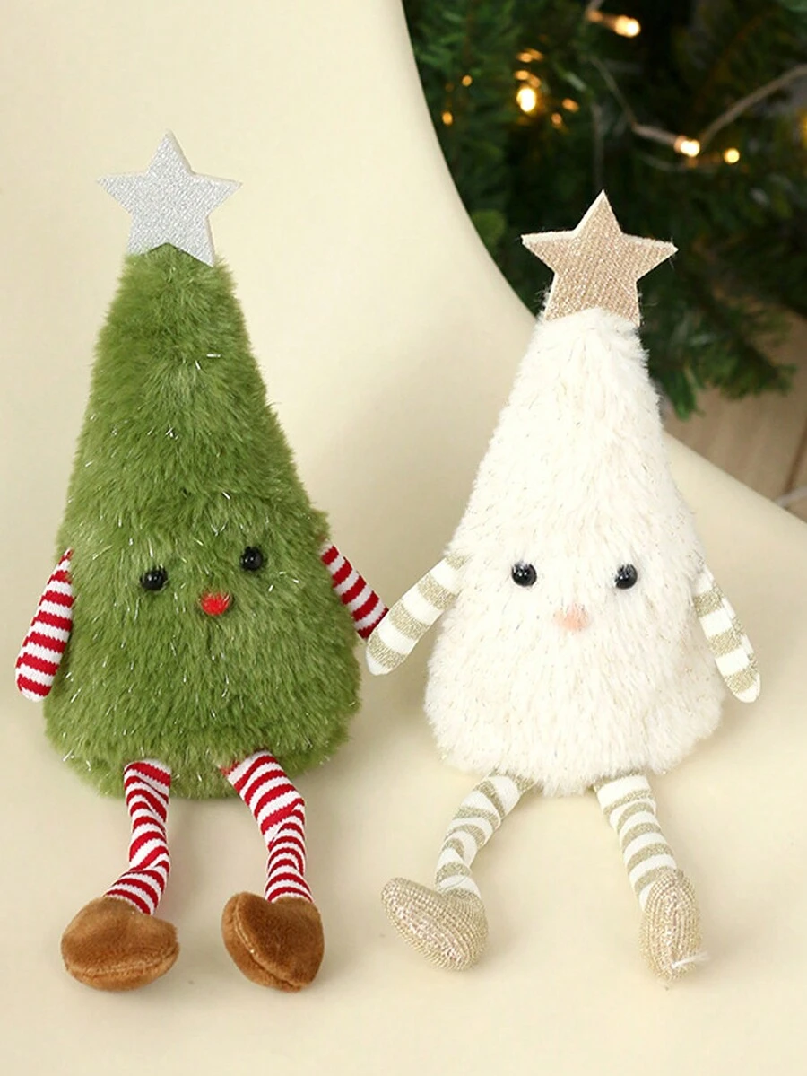 1 件迷人毛绒圣诞树装饰 - 完美的家居和节日装饰，派对氛围装饰，适用于客厅、酒吧、咖啡店，非常适合圣诞节装饰、日常生活娃娃 - 彩色 - 查看 1