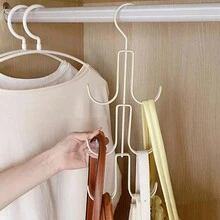 1 móc treo quần áo nhiều lớp bằng thép không gỉ, hoàn thiện bằng sơn, giá đựng đồ lưu trữ chịu lực nặng cho túi xách, khăn quàng cổ, thắt lưng và phụ kiện - Tiết kiệm không gian, thiết kế chống trượt, giá treo quần áo đa năng, quần âu, giày dép, quần jean, bốt, váy - Nhiều màu - Xem 9
