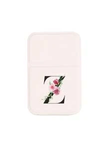 Espejo de maquillaje blanco mini plegable y portátil, espejo de maquillaje con soporte con patrón de flores rosas y letras negras A-Z, espejo de viaje, producto de belleza, espejo de maquillaje de sobremesa, espejo de maquillaje compacto rectangular plegable minimalista, espejo de maquillaje portátil de viaje para mujer - regalo del Día de la Madre - Blanco - Ver 16
