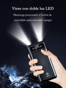 Cargador portátil, power bank de emergencia, 10000MAH, con cuatro cables de carga desmontables, con pantalla LED y luz LED, compatible con Apple y Android, - Multicolor - Ver 9