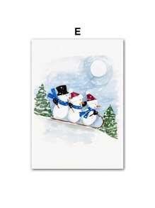 1 pezzo Quadro su tela con dipinto di regalo invernale natalizio, di un camino, motivi scandinavi, per decorazione della parete del soggiorno senza cornice