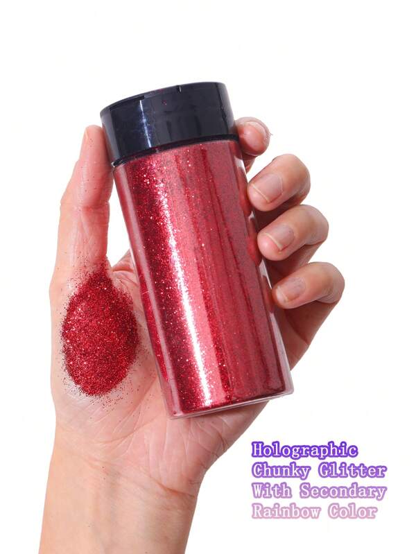 80g/2,85oz Glitter Ultrafino Holográfico, Pó de Glitter de Resina 1/128" Lantejoulas Flocos para Copos Térmicos, Artesanato de Resina, Slime, Pintura de Unhas, Decoração de Festival, Enfeites de Natal