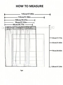 1 Pieza Cortina De Ventana Simple De Estilo Francés Con Tela Suave, Decoración De Flores Y Borlas Para Separación De Cocina Y Baño
