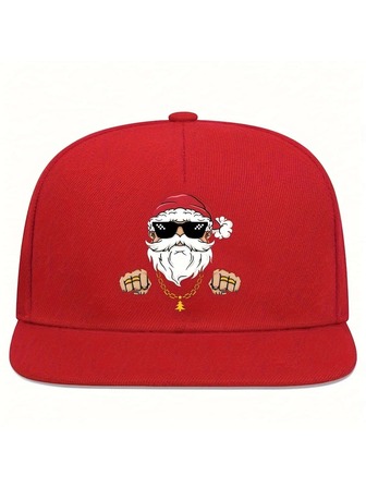 1pc "Christmas Decoration Hat" Letter Print Unisex Hip Hop Hat, Street Sport Hiphop Adjustable Baseball Cap