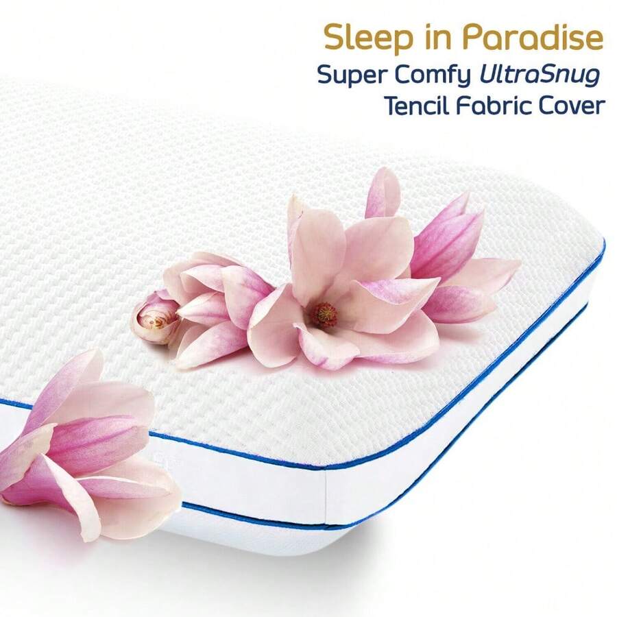 Gel Memory Foam Pillow Side Sleeper Pillow Cooling On One Side Soft On