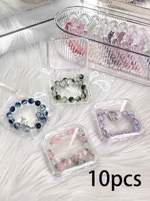 1pc/5pcs/10pcs Hộp đựng vòng tay bằng Acrylic trong suốt chống bụi chống oxy hóa, thích hợp đựng hạt Bodhi, pha lê thủy tinh, vòng tay hạt, hộp đựng trang sức, trưng bày trang sức, cũng có thể dùng cho các phụ kiện nhỏ khác, nghệ thuật làm móng, đồ trang sức làm móng, miếng dán móng tay - Trong sáng - Xem 9