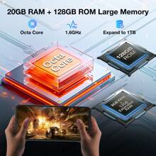 DOOGEE N55 Plus Android 14 Cell Phone Unlocked (2024), 20GB+128GB/TF 1TB, 5150mAh Battery Octa-Core Unlocked Phone, 6.56"+90Hz Display, Dual Camera/Dual SIM 4G Smartphones With Face ID & OTG - 黑色 - 查看 3