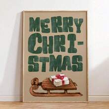 1 件桌面装饰帆布画热可可酒吧标志数字、复古圣诞装饰、圣诞老人墙壁艺术、热巧克力印刷品、圣诞派对装饰、节日厨房装饰 - 彩色 - 查看 11