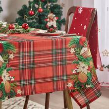 Khăn trải bàn chủ đề Giáng sinh màu đỏ mới, Thảm trải bàn trà bằng polyester tối giản trang trí theo phong cách Mỹ - Nhiều màu - Xem 4