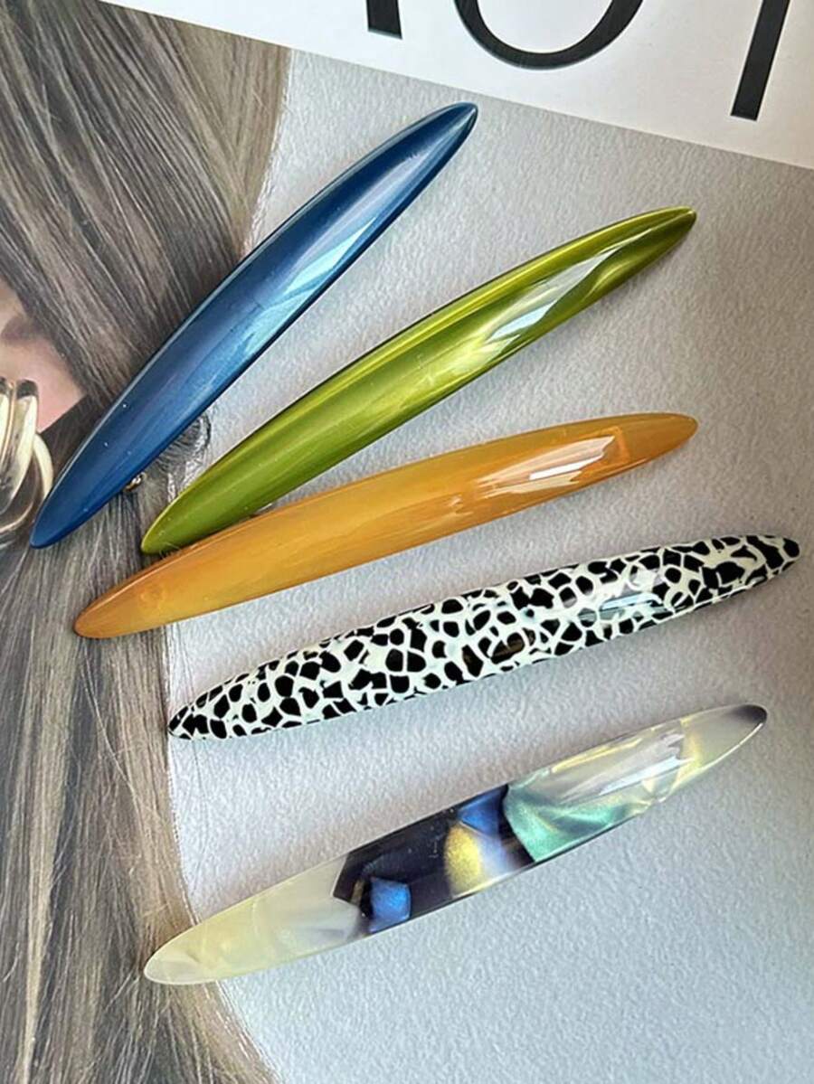 1 chiếc kẹp tóc hình lá liễu dễ thương bằng chất liệu axetat, sử dụng hàng ngày - Nhiều màu - Xem 1