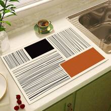 1 件几何印花餐垫、咖啡机防溅垫、家用厨房橱柜排水垫、厨房用品、吸水垫、宠物垫、家用厨房配件 - 彩色 - 查看 20