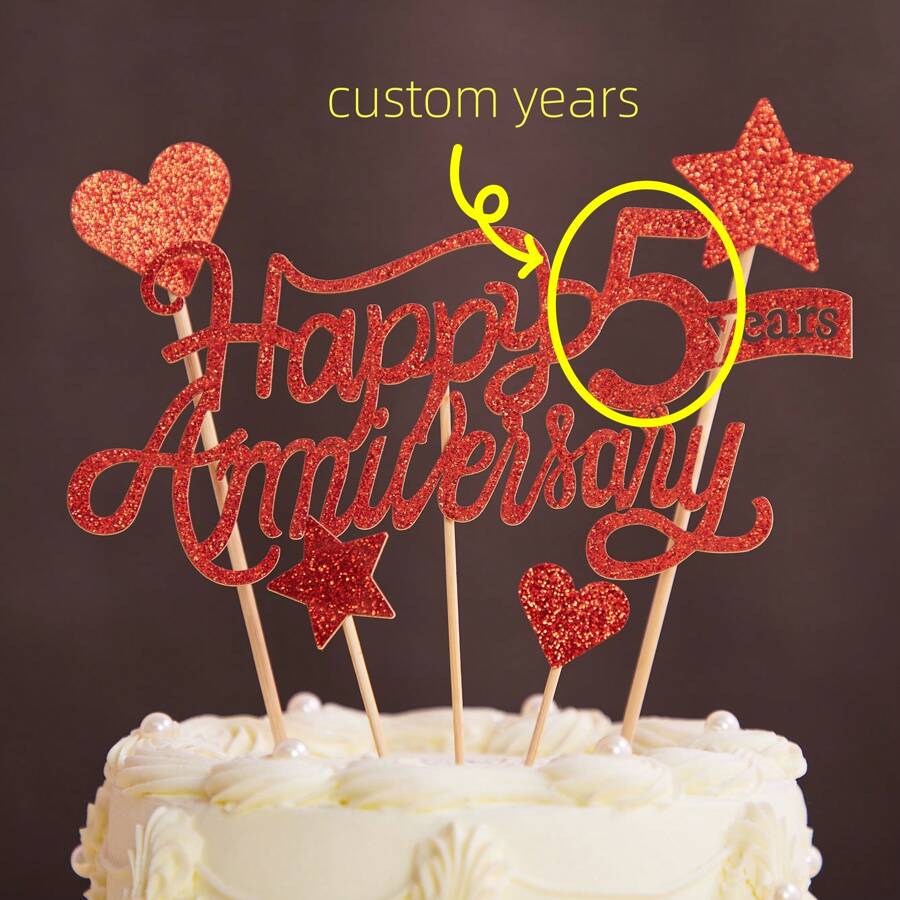 Personalized Anniversary Cake Topper, Anniversary Party Decorations, Birthday Cake Topper, Anniversary Cake Topper