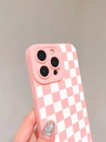 Y2K 美学，棋盘格图案相机保护哑光磨砂 TPU 粉色手机壳，兼容 和 Galaxy、16、16 Pro Max、16 Pro、16 Plus、手机壳、手机壳 17 Pro Max、保护套、可爱手机壳、手机壳、Galaxy 手机壳，适合作为礼物或个人使用 - 彩色 - 查看 6