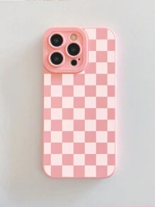 Y2K 美学，棋盘格图案相机保护哑光磨砂 TPU 粉色手机壳，兼容 和 Galaxy、16、16 Pro Max、16 Pro、16 Plus、手机壳、手机壳 17 Pro Max、保护套、可爱手机壳、手机壳、Galaxy 手机壳，适合作为礼物或个人使用 - 彩色 - 查看 5