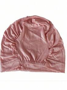 1 pieza Gorro de hiyab de unicolor y parte trasera cerrada para mujeres, accesorios de hiyab para mujeres - Rosa - Ver 2