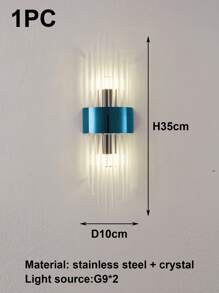 1PC Black Crystal Stainless Steel Indoor Wall Sconce For Living Room, Bedroom, Hallway, Stairwell And Other Home Decorations, LED Modern Outdoor Wall Sconce.