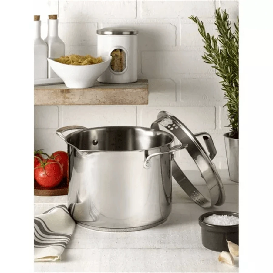 6qt Stock Pot With Lid, Simply Cook Stainless Steel Cookware - Silver - View 1