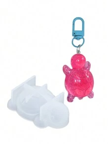 1pc Turtle Silicone Mold Turtle Shaped Keychain Jewelry Epoxy Resin Mold Casting Mold, Used For DIY Handicraft Production - White - View 11