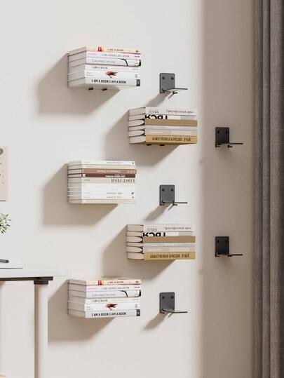 1/2/4 paquets d'étagères flottantes invisibles modernes, tablettes de rangement murales polyvalentes pour la maison, le bureau et la salle d'étude - sans électricité nécessaire