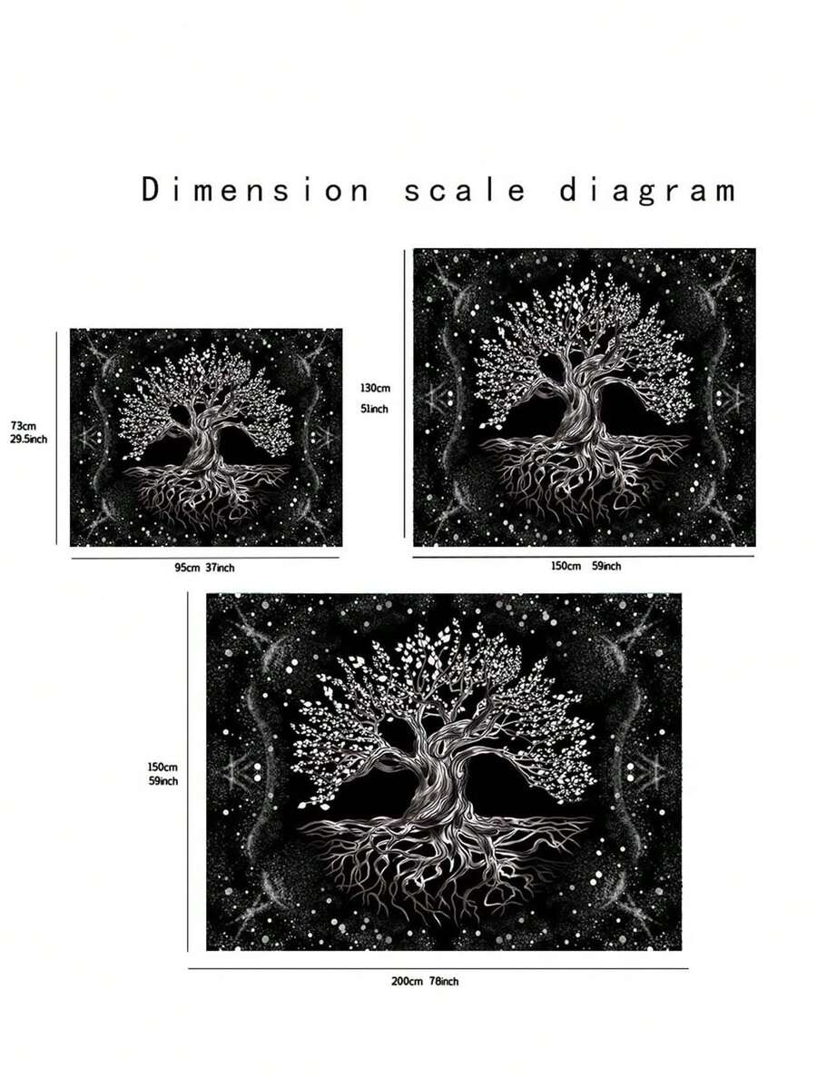 Life Tree Wall Tapestry, Bedroom Decor, Psychedelic Hippie Boho Style