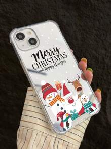 1 件冬季圣诞图案亚克力镜面手机壳，适用于 iPhone - 彩色 - 查看 3