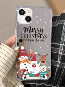 1 件冬季圣诞图案亚克力镜面手机壳，适用于 iPhone - 彩色 - 查看 1