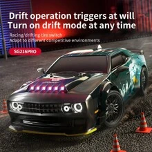 SG216 MAX 70KM/H 高速遥控车，1:16 无刷四驱高速遥控漂移车，全地形兼容，四轮驱动，防爆车壳，遥控专业底盘，带 LED 大灯，适合生日和圣诞礼物 - 彩色 - 查看 7