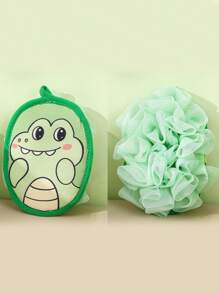 Esponja de baño suave y linda para niños, accesorios de baño para uso doméstico, bola de baño amigable con la piel