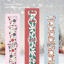 1 条圣诞图案智能 Apple Watch 表带，硅胶材质防水，运动休闲风格，兼容 Apple Watch 38/40/41/42/44/45/49mm，兼容 Apple Watch Ultra/SE/8/7/6/5/4/3/2/1 - 均碼 - 查看 2