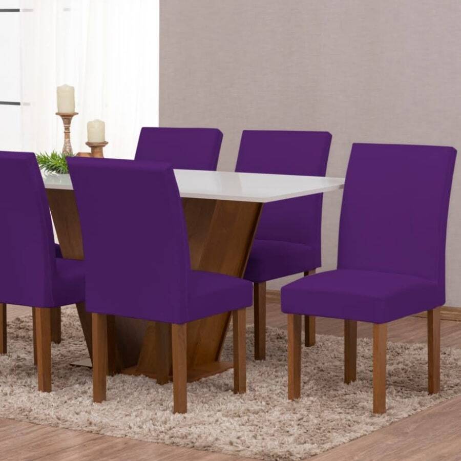 Gel Mesh Chair Cover In Plain Colors With Elastic - Màu tím - Xem 1