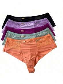 KIT Plus Size Panties Double String Wide Side Comfort Lingerie Women's Clothing Cheap - 彩色 - 查看 9