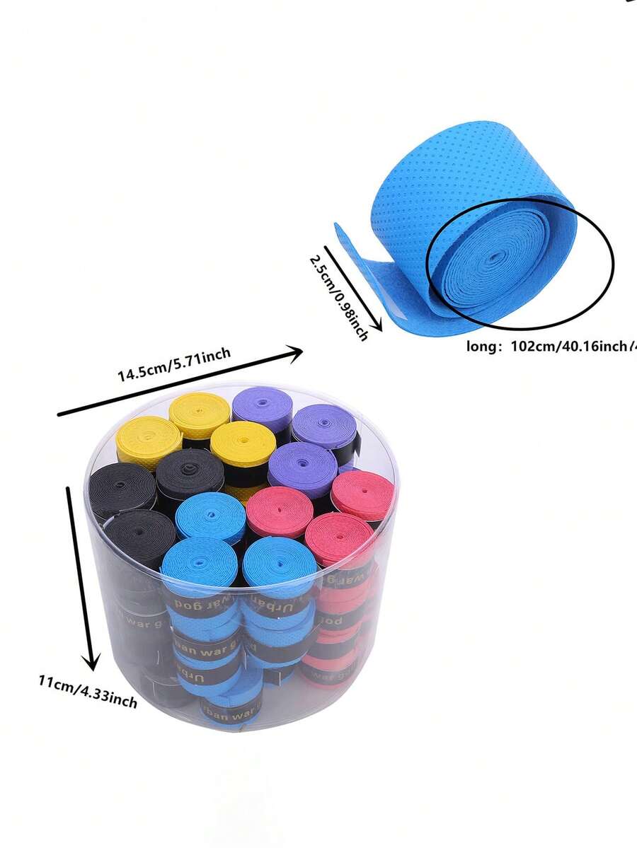 60pcs (Color Mixing)NonSlip Badminton Racket Grip Tape, Portable