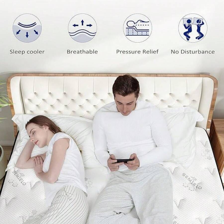 Hybrid Memory Foam Mattress Cool Top Medium Firm Mattress In A Box