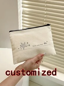 1 chiếc Túi cầm tay nữ tùy chỉnh, Túi đựng đồ trang điểm, Túi xách tay, Độc đáo, Nhỏ gọn, Di động, Quà tặng, Dễ thương, In hình trái tim, Có thể gập lại, Sức chứa lớn, Ví đựng tiền xu, Vừa với điện thoại, Túi đựng trong túi, Túi tote, Thích hợp cho Giáng sinh, Đám cưới, Quà lưu niệm, Du lịch - Màu be - Xem 10