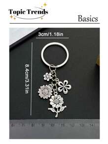 Móc khóa hợp kim hoa hướng dương Túi móc khóa Phụ kiện túi đeo vai Túi đeo chéo Túi xách Phụ kiện xe hơi Tiệc Quà tặng ngày lễ Sinh nhật Ngày lễ tình nhân Xu hướng thời trang Cô gái Nữ Sinh viên Đại học Quà tặng Giáo viên Y2K Lễ Tạ ơn - Bạc - Xem 6