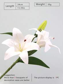 1pc Artificial Lily Stem,Simple Polyester Fake Flower For Home Decoration, Valentine Day, Gift Gifts Birthday Graduation - Multicolor - View 2