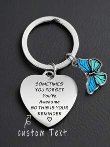 1pc Butterfly Decoration Keychain, Valentine's Day Gift, Decor For Partner's Wallet, Schoolbag, Backpack
