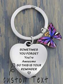 1pc Butterfly Decoration Keychain, Valentine's Day Gift, Decor For Partner's Wallet, Schoolbag, Backpack