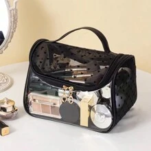 1 st. Nieuwe Transparante Mesh Make-up Tas, Waterdichte Reis Toilettas, Grote Capaciteit Organizer Tote Bag, Cadeau Voor Vrienden