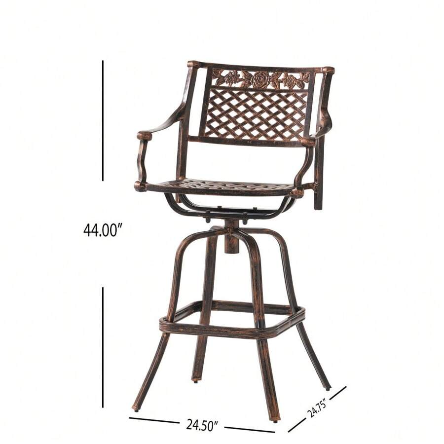 Modern Design Outdoor Cast Aluminum Patio Barstool Chair Dining Parks