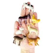 12 件迷你仿真农场动物玩具模型套装，包括绵羊、驴、牛、奶牛、公鸡、母鸡、马、山羊、兔子、小猫、小狗、鹅和其他小型农场家禽，教育学习玩具模型，生日和节日礼物 - 彩色 - 查看 7