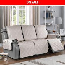 1/2/3 Seat Waterproof Recliner Sofa Cover, Non Slip Recliner Chair Covers, Washable Reclining Couch Cover Outdoor Cushion Covers Garden Furniture Protector With Elastic Straps Pocket For Pets, Cats, Dogs Cream - 奶油 - 查看 2