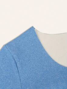 Women Thermal Knitted Sweatshirt, Elastic High-Warmth Thermal Lined Crew Neck, Thick And Cozy