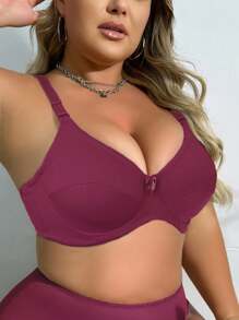 Women Plus Size Underwire Thin Unlined Plain Bra