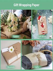 1 rouleau de papier kraft brun, papier d'emballage, papier cadeau DIY, convient pour l'emballage de cadeaux d'anniversaire, les bouquets, les affiches, l'emballage de figurines, la décoration, la rentrée scolaire, la Saint-Valentin
