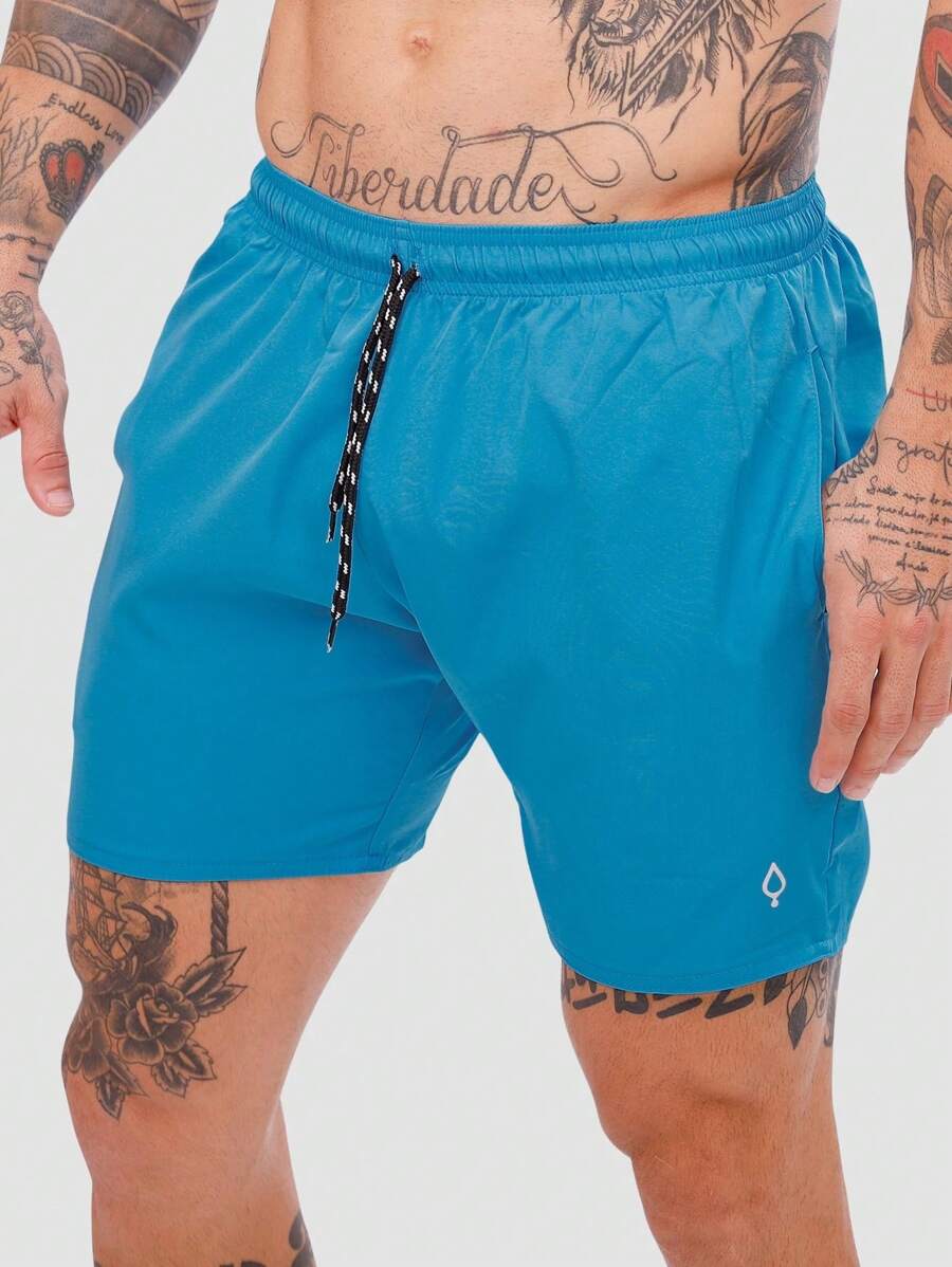 Mauricinho Beach Training Tactel Men's Plain Basic Shorts - Blue - View 1