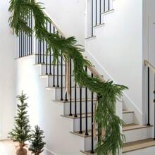 5/5,9 Fuß künstlicher Norfolk Pine Kranz, realistischer grüner Weinstock, Grünpflanze, geeignet für Thanksgiving, Restaurant, Kamin, Küche, Hochzeit, Raumdekoration, Feiertage, Heimdekoration, Indoor Outdoor, Neujahrsschmuck, Tischdekoration, Gestecke, künstliche Blumen, Plastikblumen