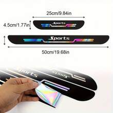 Colorful Laser-Cut Car Door Sill Protector Stickers - Anti-Scratch & Bump Decorative Strips For Enhanced Vehicle Appearance For VW Toyato - Multicolor - View 6