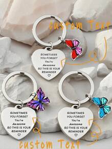 1pc Butterfly Decoration Keychain, Valentine's Day Gift, Decor For Partner's Wallet, Schoolbag, Backpack