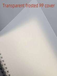 1 pieza Cuaderno de espiral creativo A5/B5, bloc de notas en blanco con tapa de plástico mate y diseño simple de cuadrícula - Multicolor - Ver 3